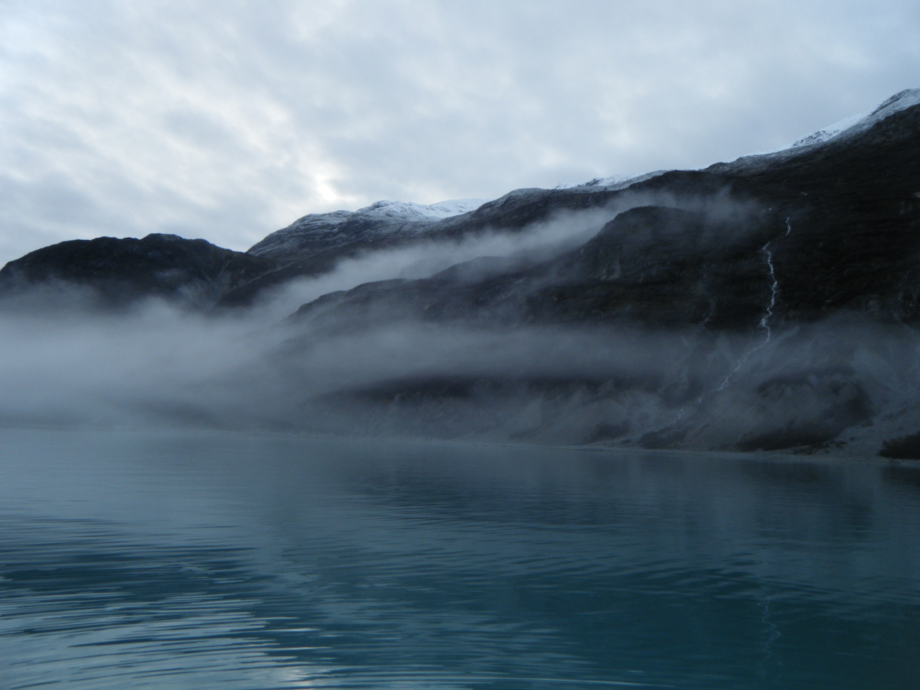 A misty fjord in Glacier Bay