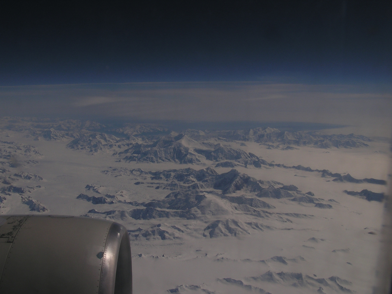 View of Alaska coastal mountains from an airplane