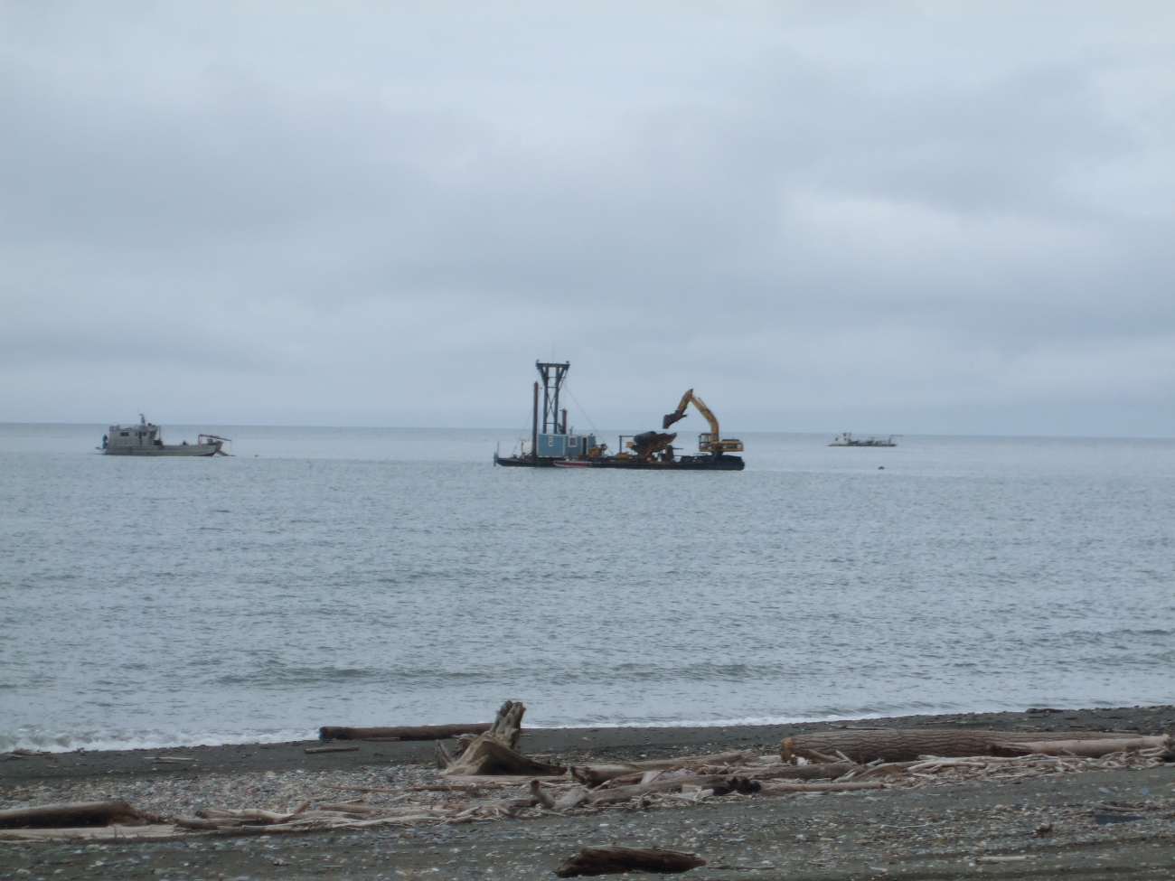 Gold dredge working off Nome