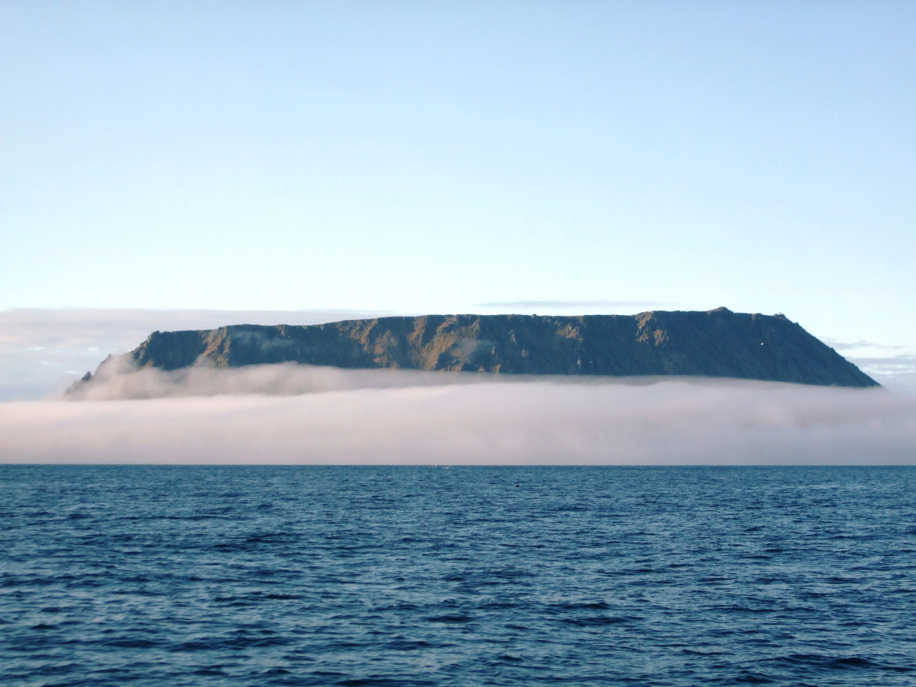Fog obscuring the shoreline of Little Diomede Island