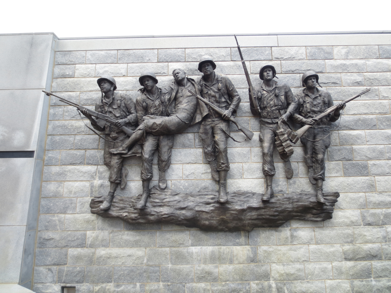 Korean War frieze on the wall at the New Jersey Korean War Memorial on theboardwalk at Atlantic City