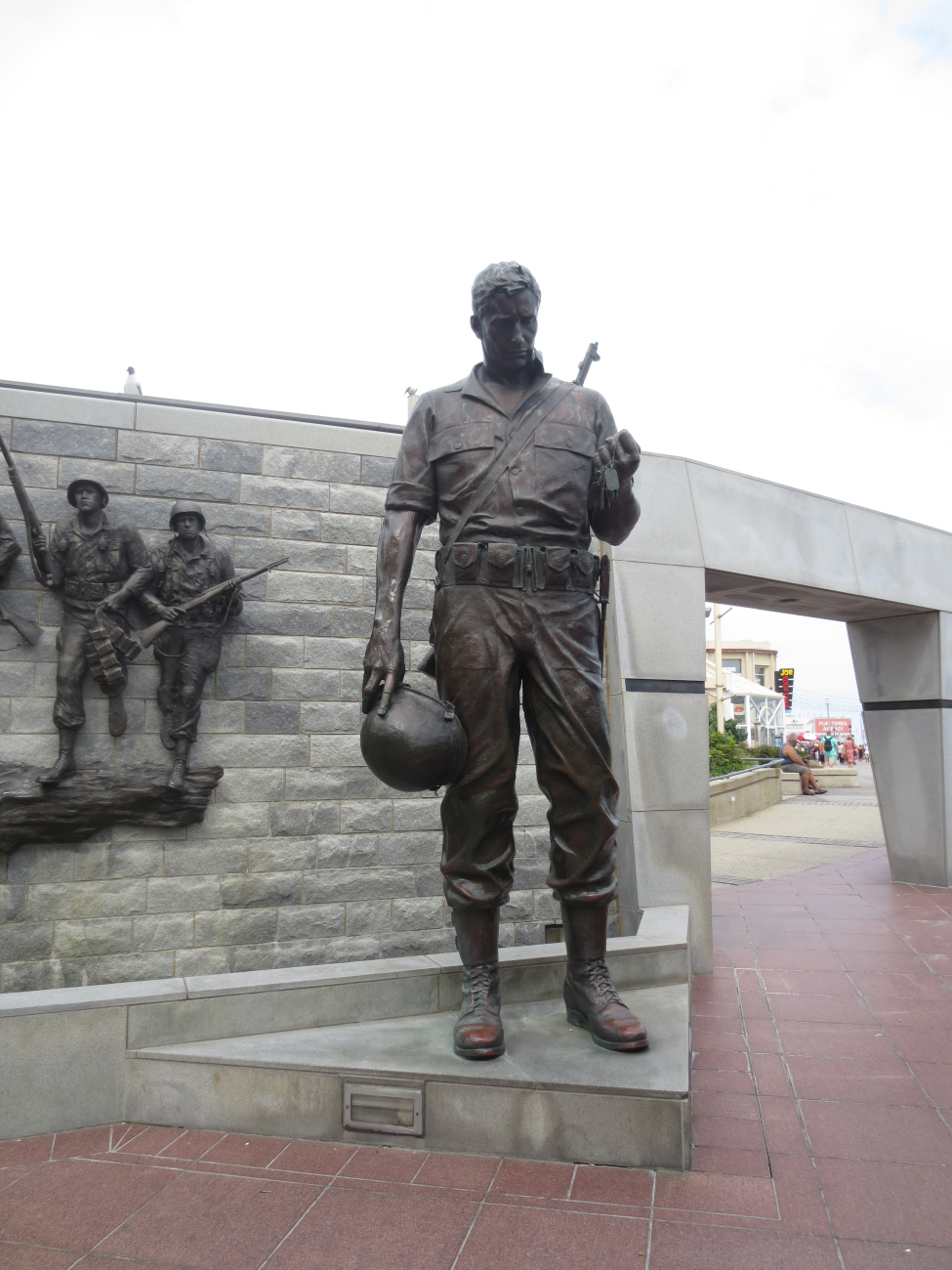 A Korean War soldier memorialized at the New Jersey Korean War Memorialon the boardwalk at Atlantic City