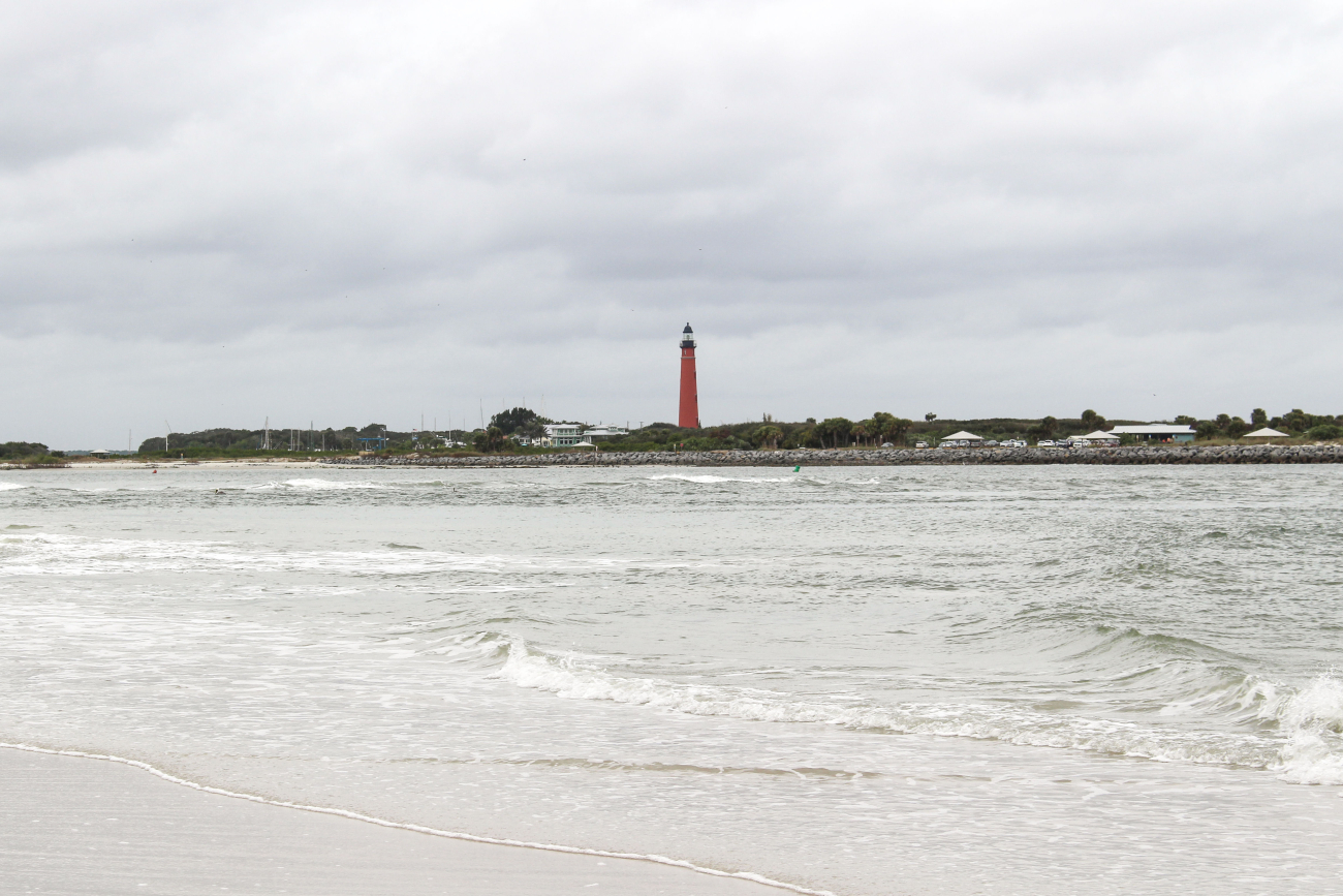 The Jupiter Inlet Lighthouse seen from the south shore of Ponce Inlet