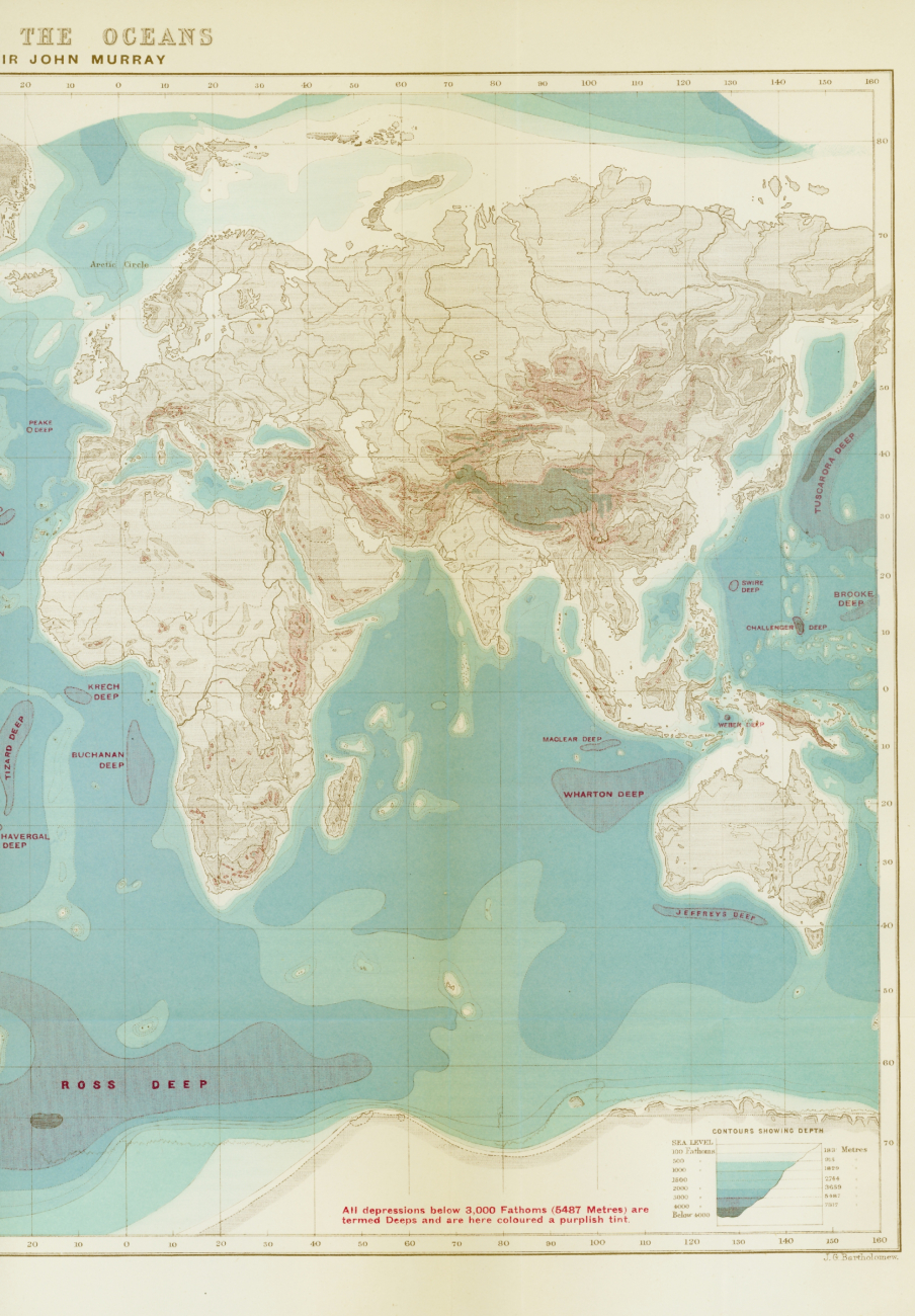 Sir John Murray's world map of 1899, Indian Ocean