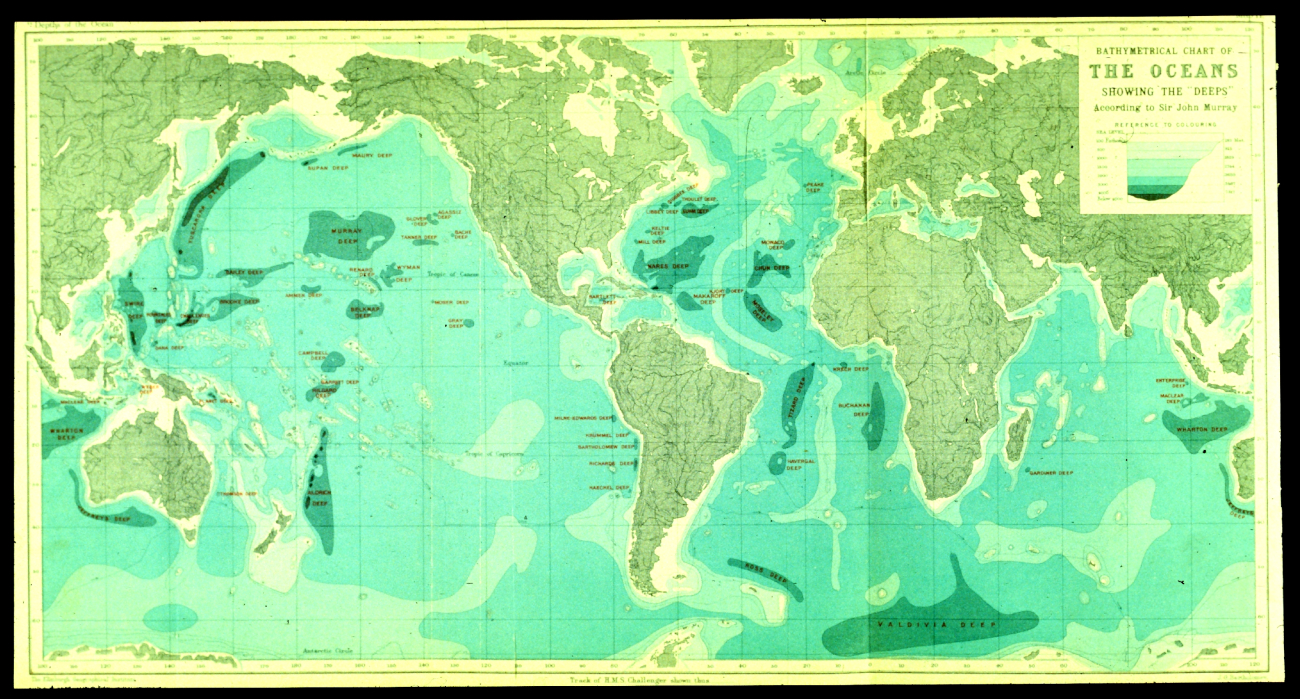 A 1912 map of the World Ocean by Sir John Murray