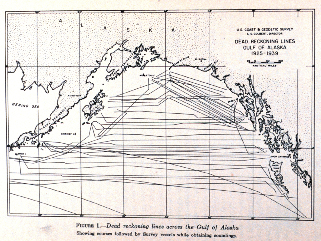 Systematic mapping of the Gulf of Alaska by C&GS; ships going to and fromtheir Alaska nautical charting surveys led to the discoveries shown in imagesmap00126 and map00128