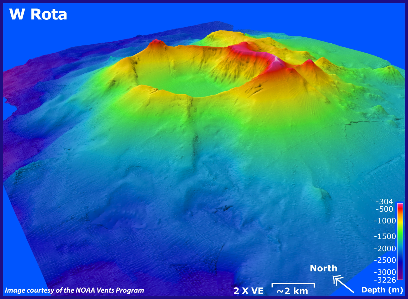 3-D view of West Rota Volcano