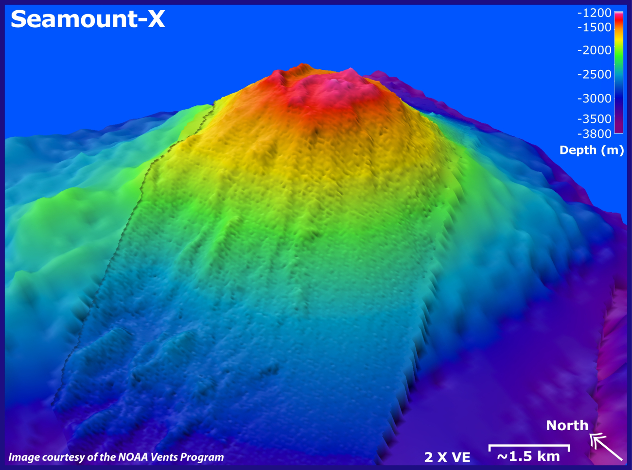 3-D view of Seamount-X