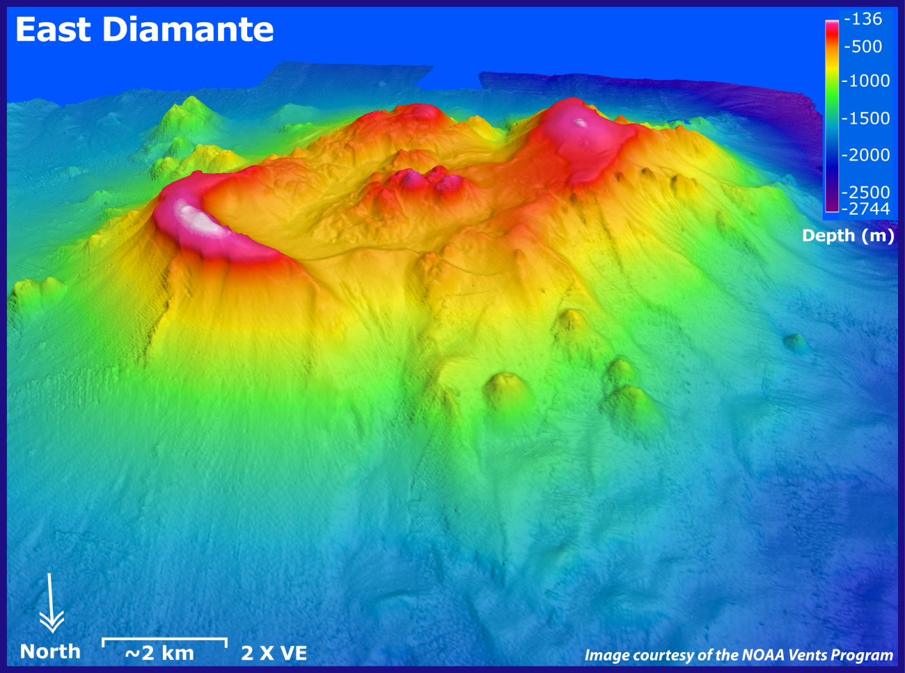 3-D view of East Diamante Volcano