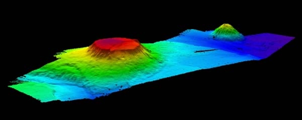 3-D view of Bear Seamount in the New England Seamount Chain