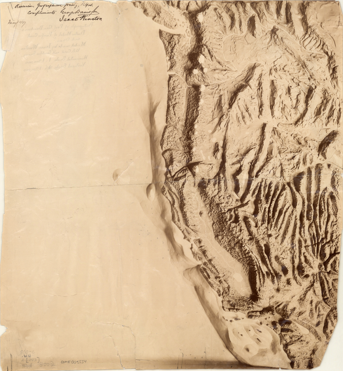 George Davidson' 3d view of the western United States and the continental shelfand slope