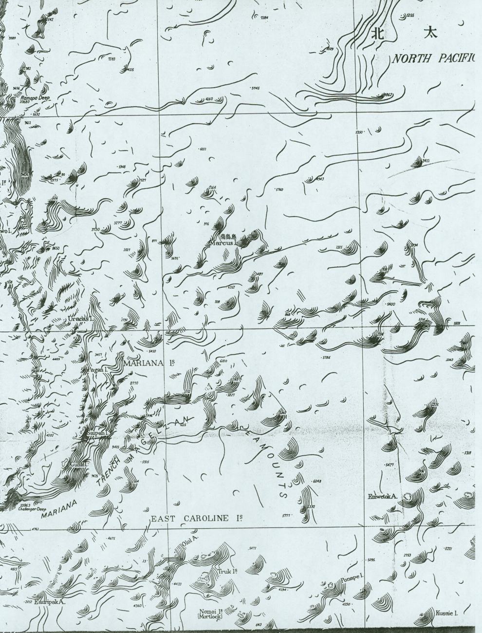 Section of Bathymetric Chart of the Northwest Pacific showingarea aound Magellan Seamounts
