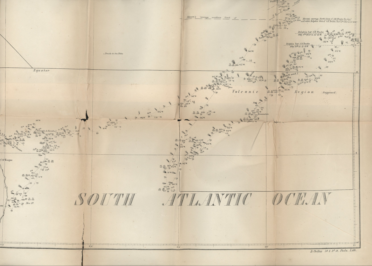 Southeast corner of chart of Track of the U