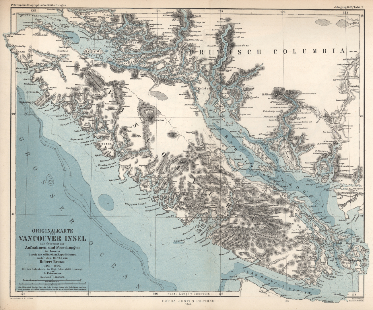 Map of Vancouver Island showing offshore bathymetry and topography ofVancouver Island