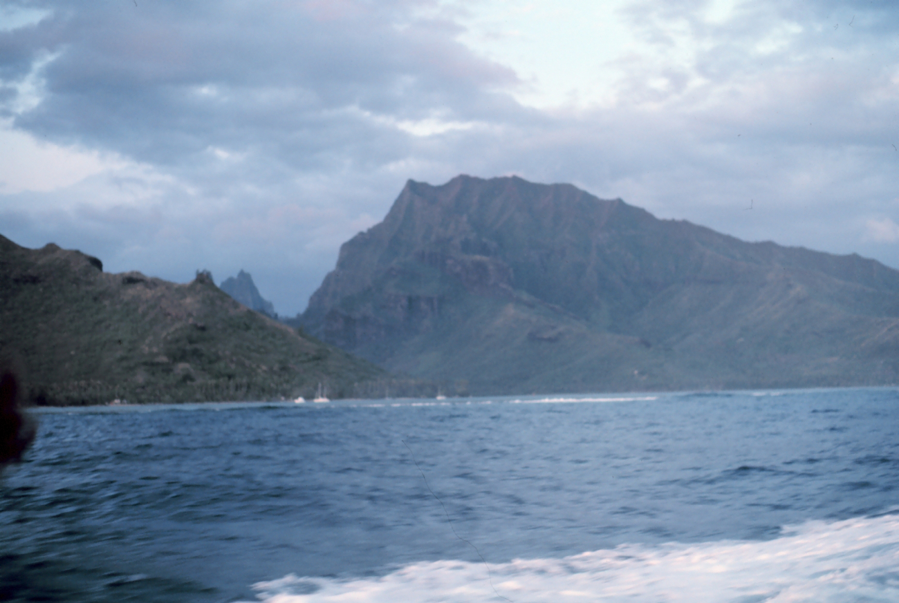 Moorea shoreline seen from offshore