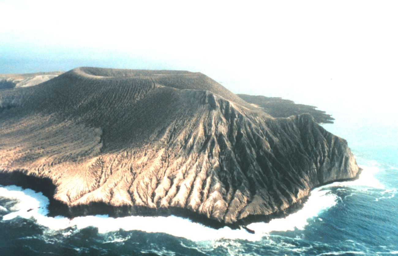 The volcano crater at San Benedicto Island