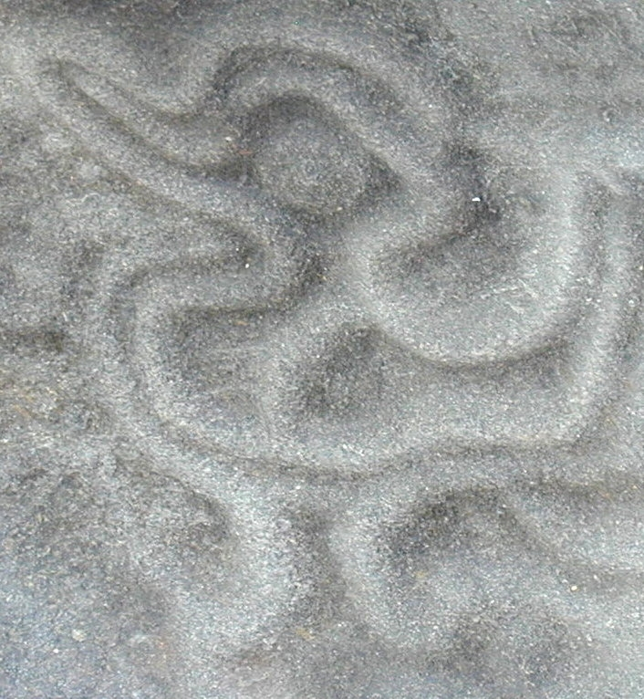Prehistoric rock carving of what appears to be a sea-bird at Isla Gorgona