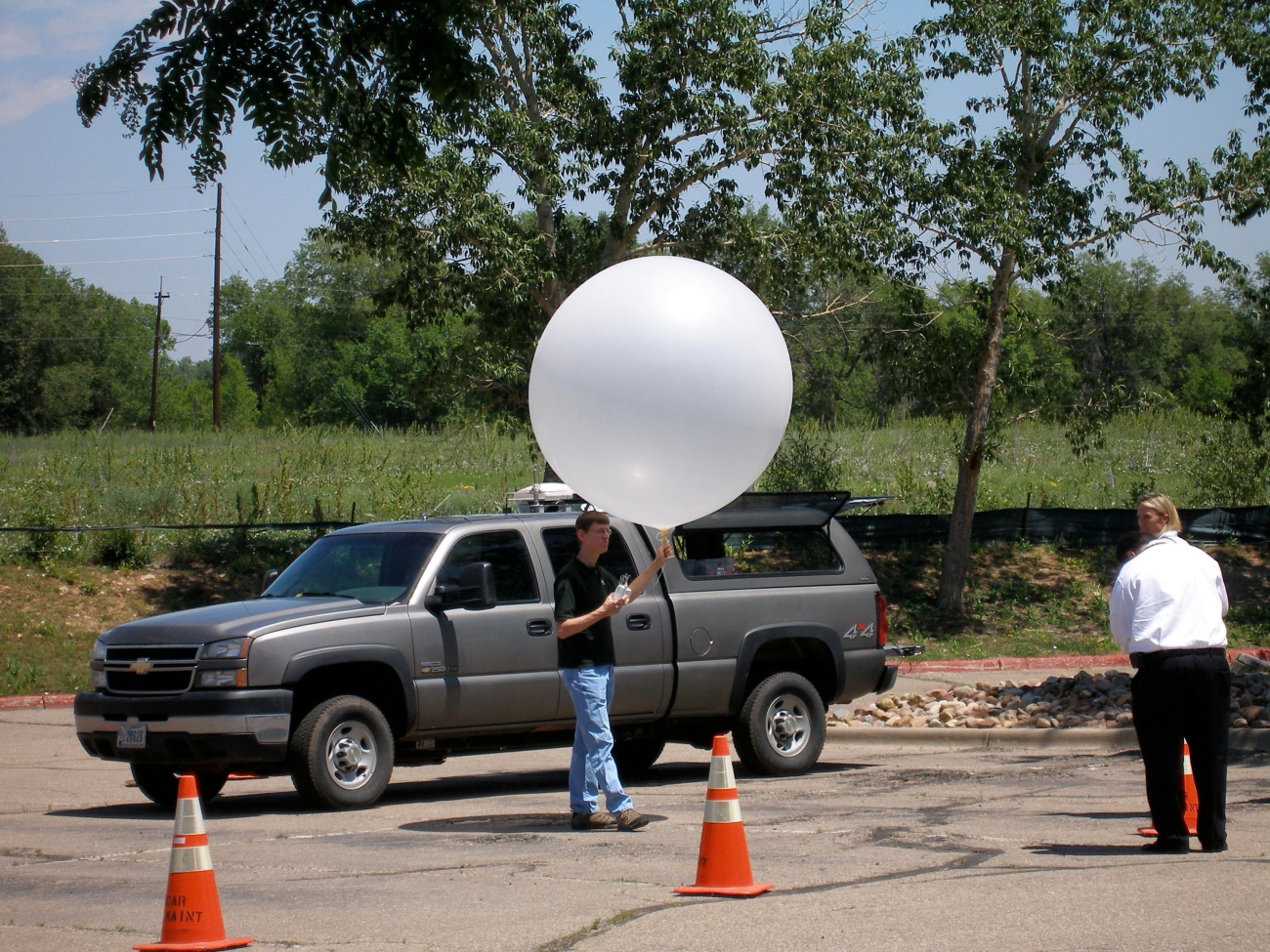 Launching a weather balloon