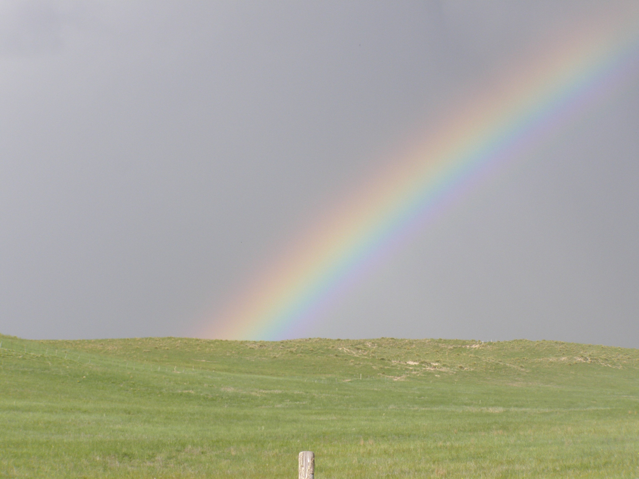 A beautiful rainbow following passage of a storm