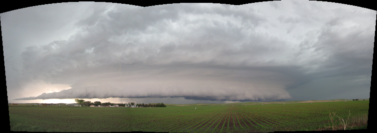 Composite of supercell over the prairie photographed during Vortex 2