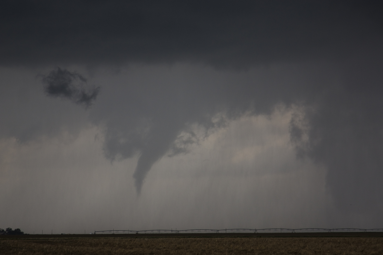 A short-lived tornado developed northwest of Amarillo