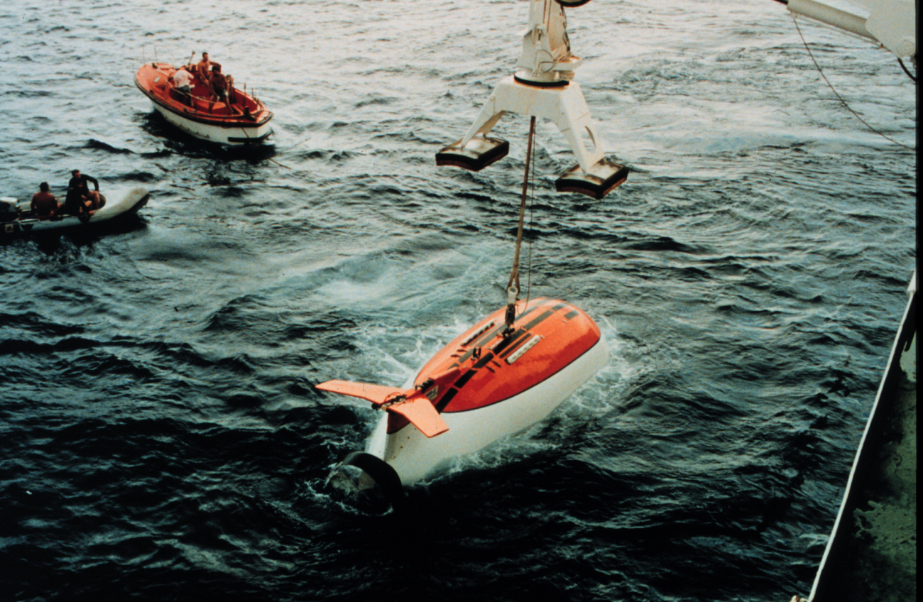 MIR during recovery-- sphere is made of high strength steel made in Finland