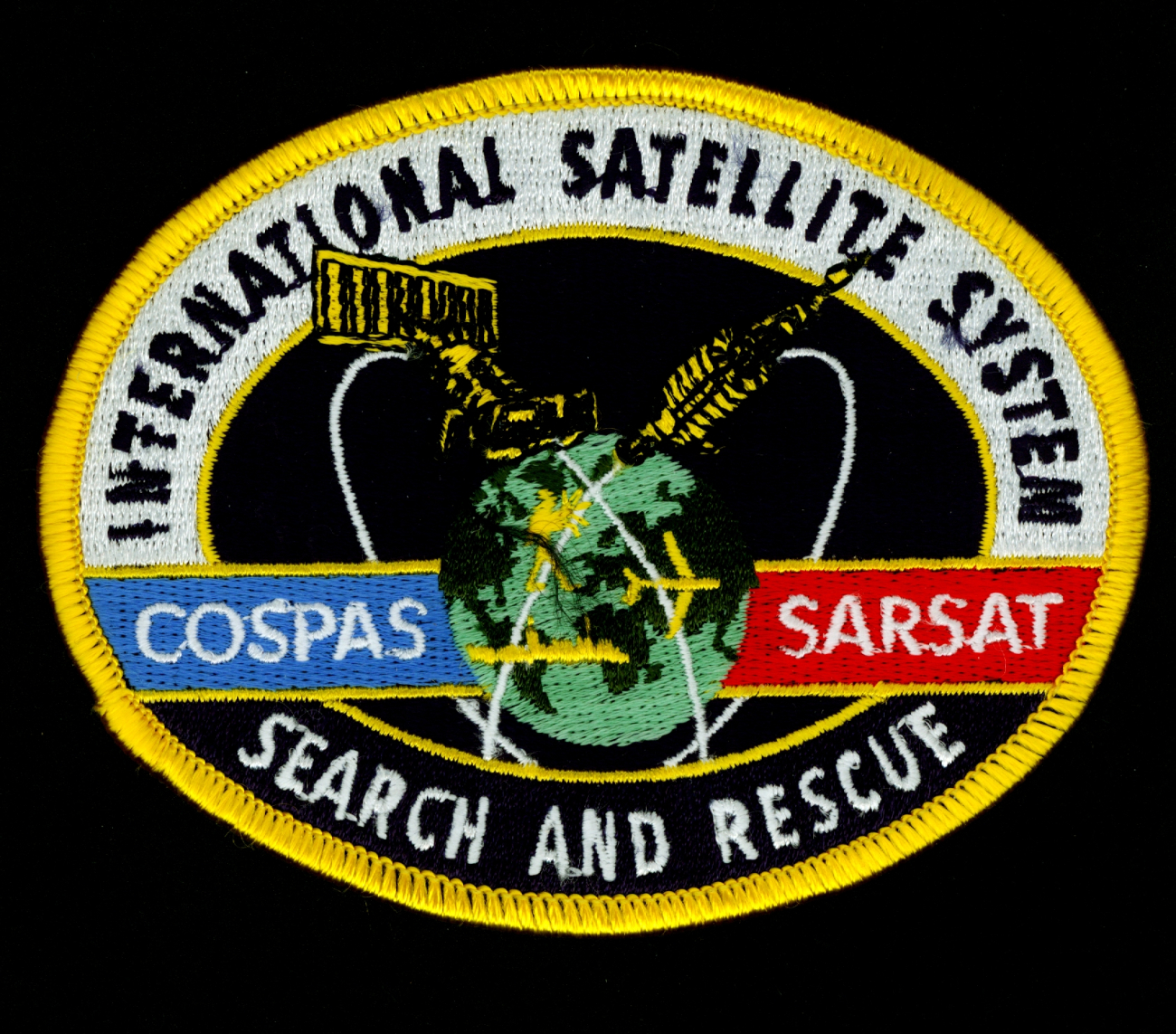 Search and Rescue Satellite System patch signifying international cooperationbetween the United States and Russia in developing the system