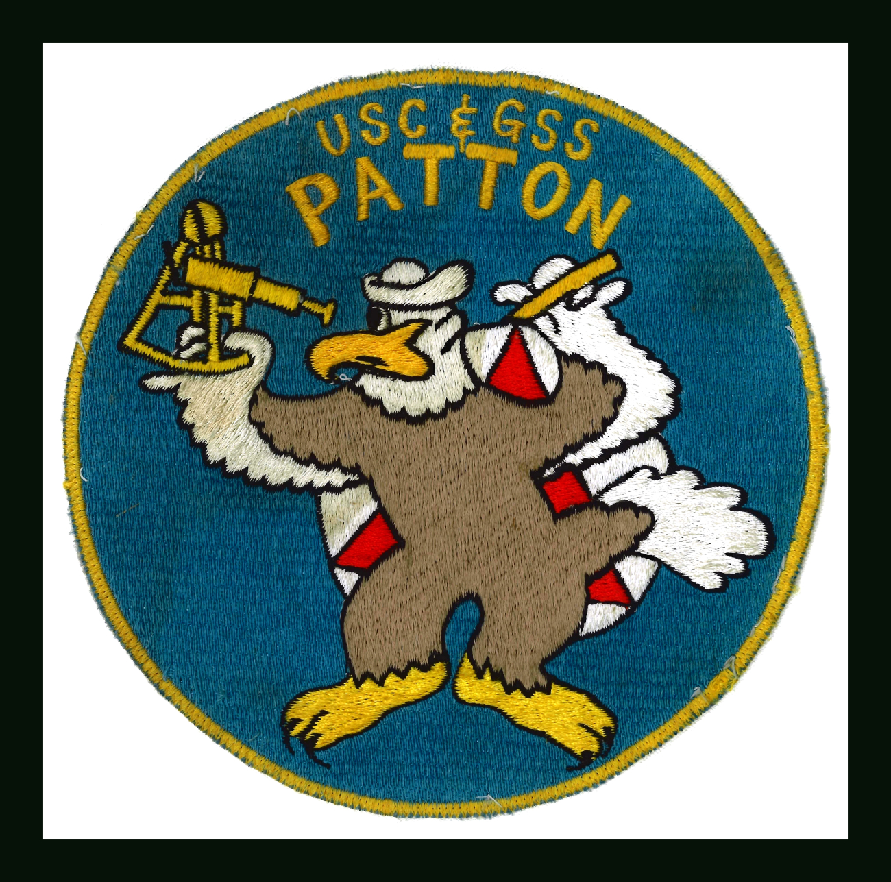 Patch commmemorating Coast and Geodetic Survey Ship PATTON featuringthe Disney Eagle