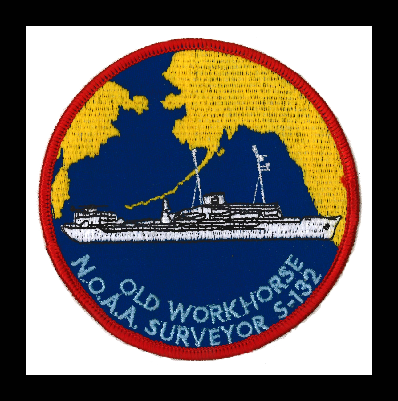 Patch commmemorating NOAA Ship SURVEYOR, affectionately referred to asOld Workhorse