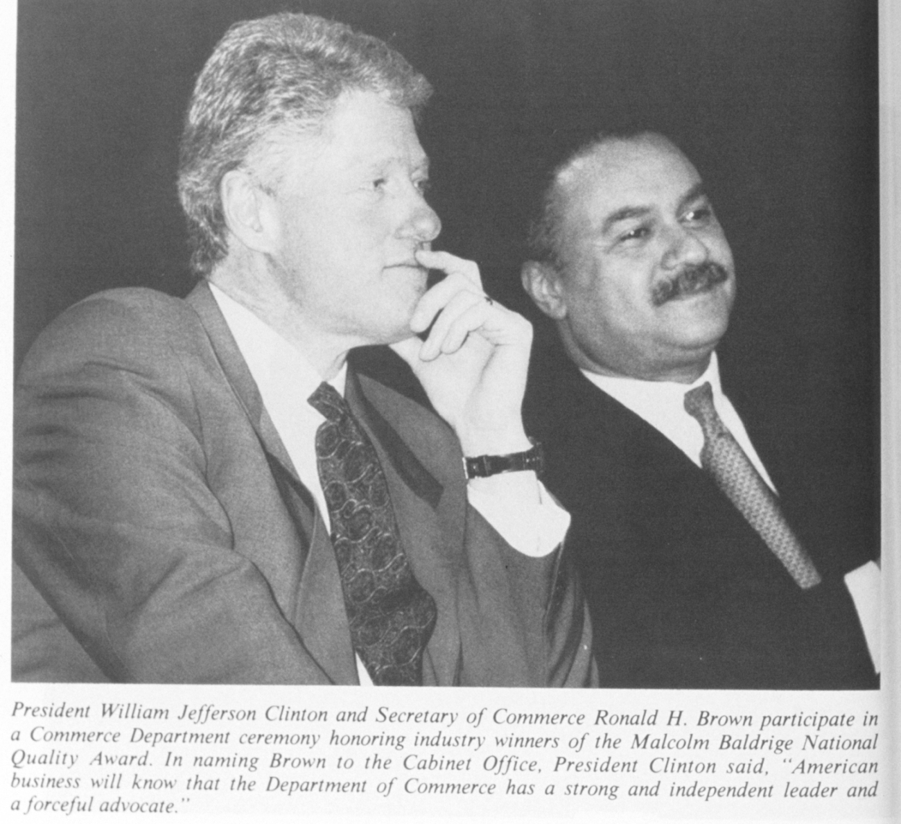 President William Jefferson Clinton and Secretary of Commerce Ron Brown