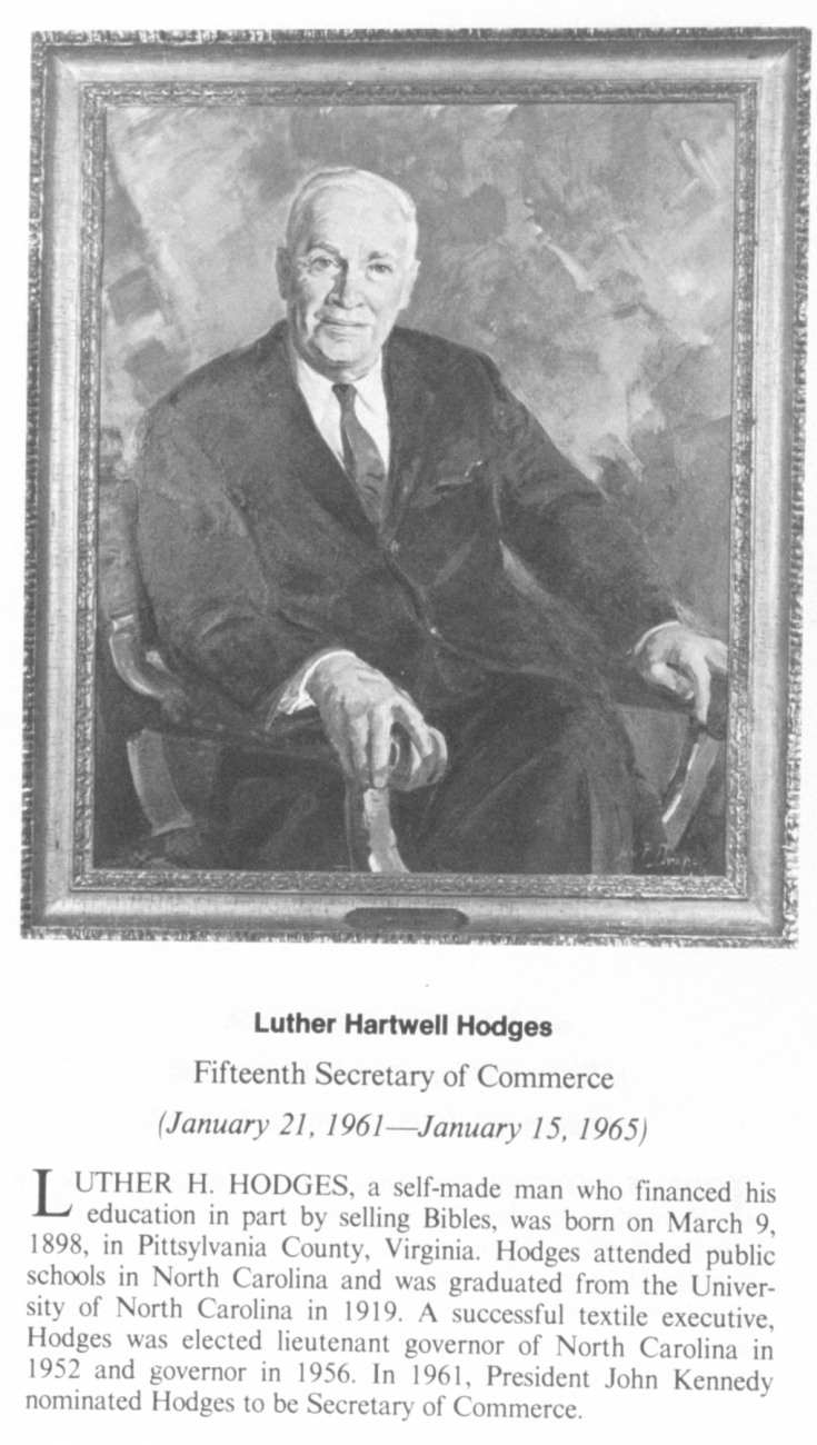 Luther Hartwell Hodges,1898 - , fifteenth Secretary of Commerce