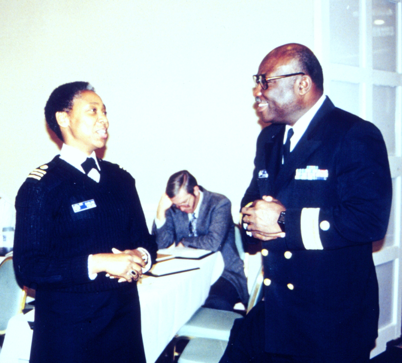 Rear Admiral Freddie Jeffries, NOAA Corps, and Commander Evelyn Fields
