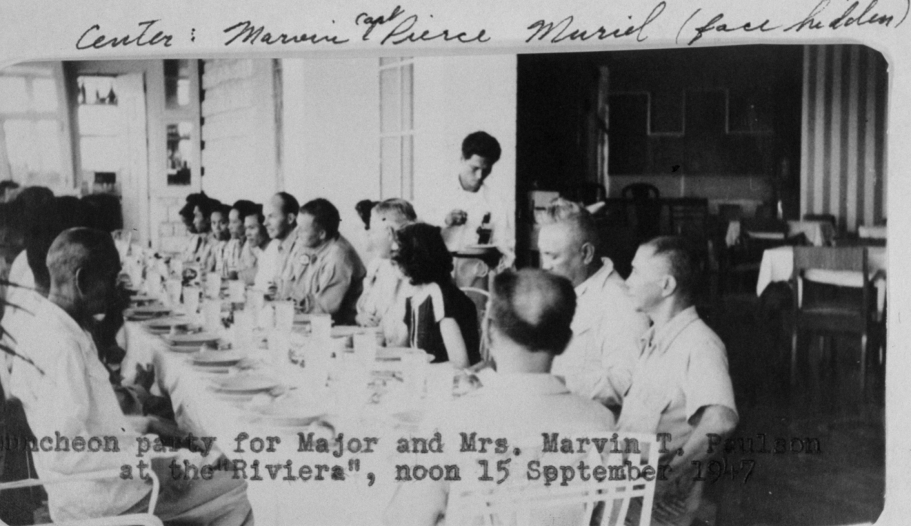 Luncheon party for Major Marvin Paulson and his wife upon occasion of transferback to the U
