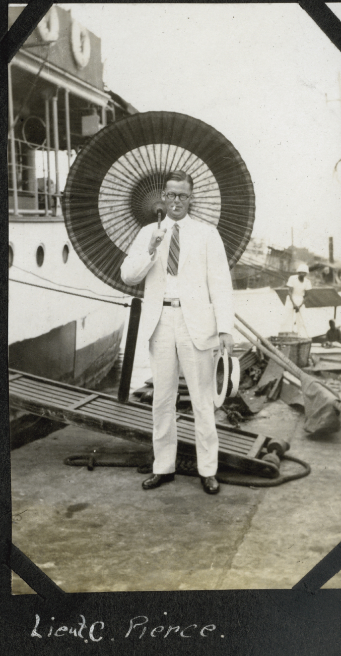 Lieutenant Charles Pierce in the Philippines (probably on the FATHOMER)