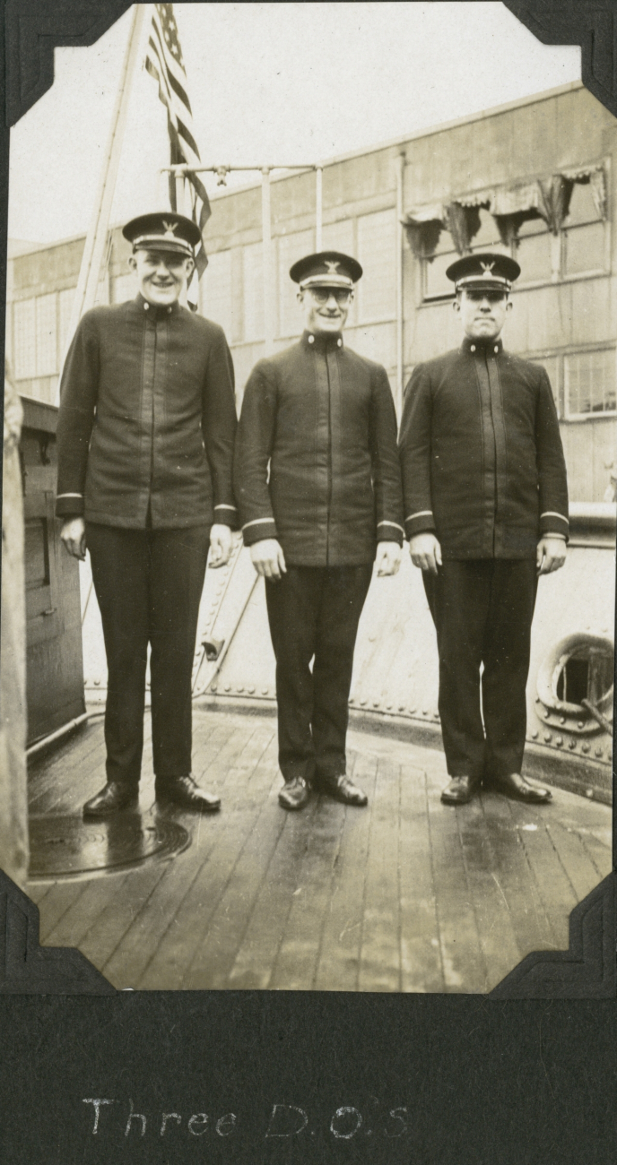 Three deck officers on the SURVEYOR