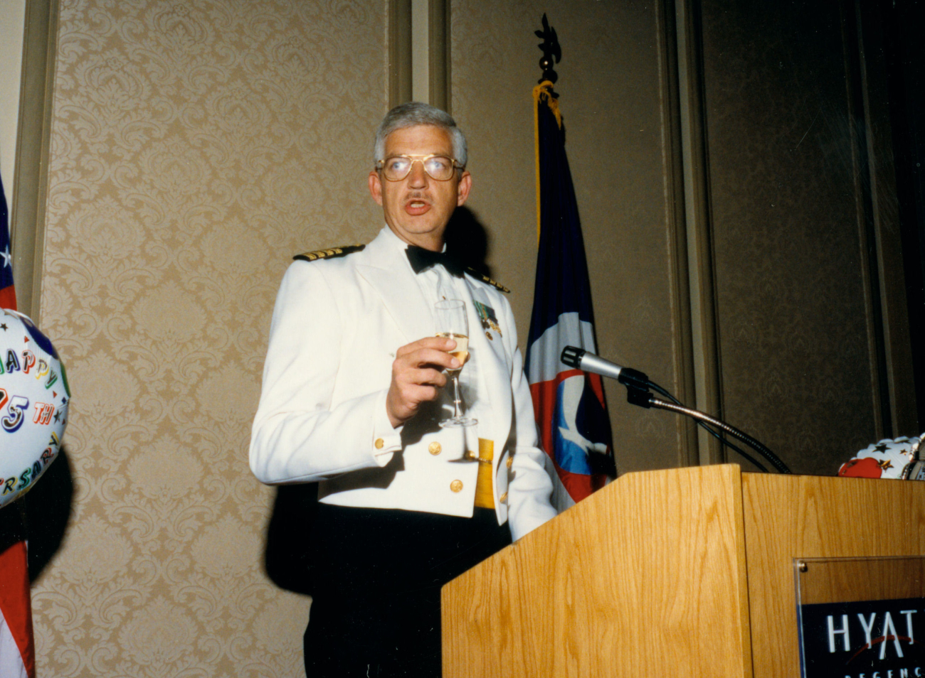 Captain Dave Yeager making a toast at a NOAA Corps Dining Out