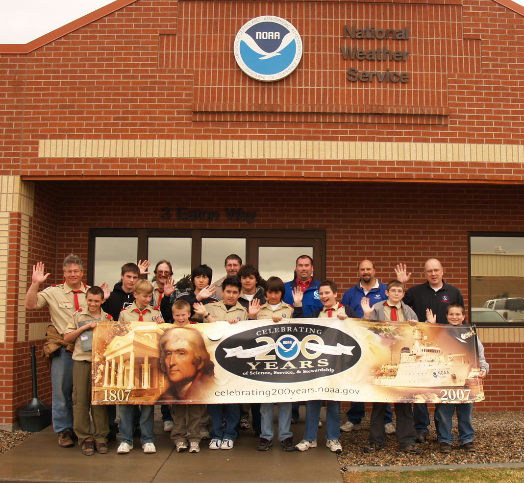 Boy Scout Troop 27 sends greetings from the Pueblo, Colorado, National WeatherService Weather Forecast Office (WFO)