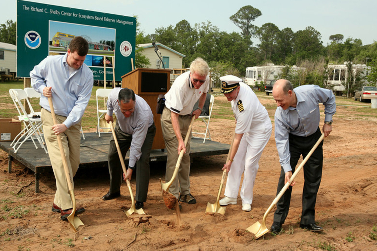 As part of the 200th Celebration Discover 200 Years of NOAA held at theDauphin Island Sea Lab, NOAA leadership took part in a groundbreaking ceremonyfor the Richard C