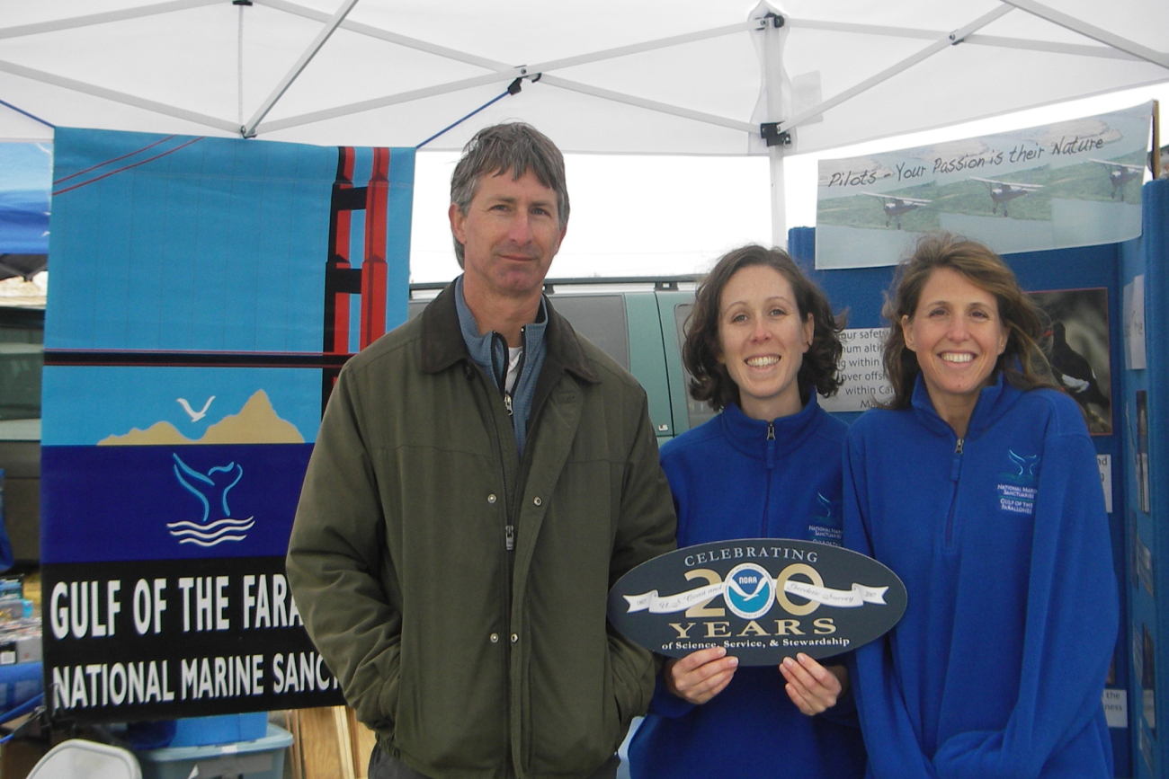 Personnel from NOAA's Gulf of the Farallones National Marine Sanctuary and theU