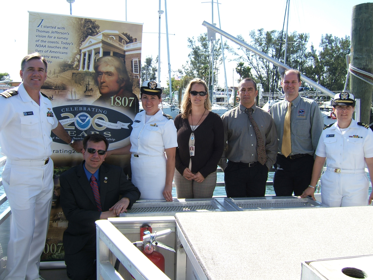 NOAA participants in a NOAA day at Riviera Beach Maritime Academy
