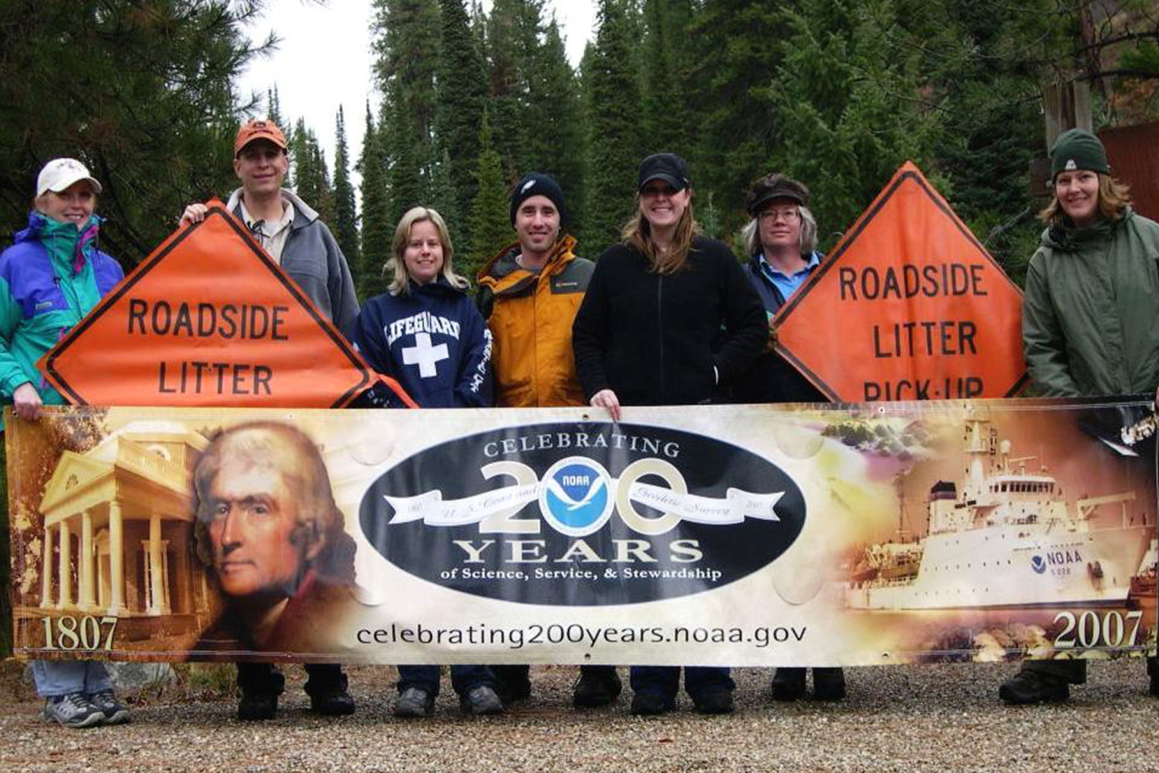 Greetings from Idaho!  NOAA's National Weather Service in Boise sent outreachteam members to the mountains for Adopt-A-Highway litter pickup along StateHighway 21