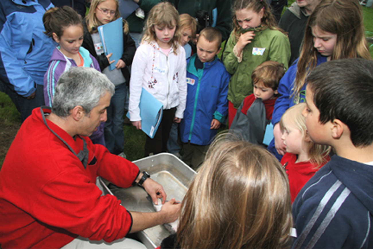 Marking the nationwide Bring Your Kid to Work Day,NOAA's Northwest FisheriesScience Center in Seattle engaged 35 children of center staff in dozens of hands-on science activities aimed at advancing environmental literacy and greaterunderstanding of their parents' role