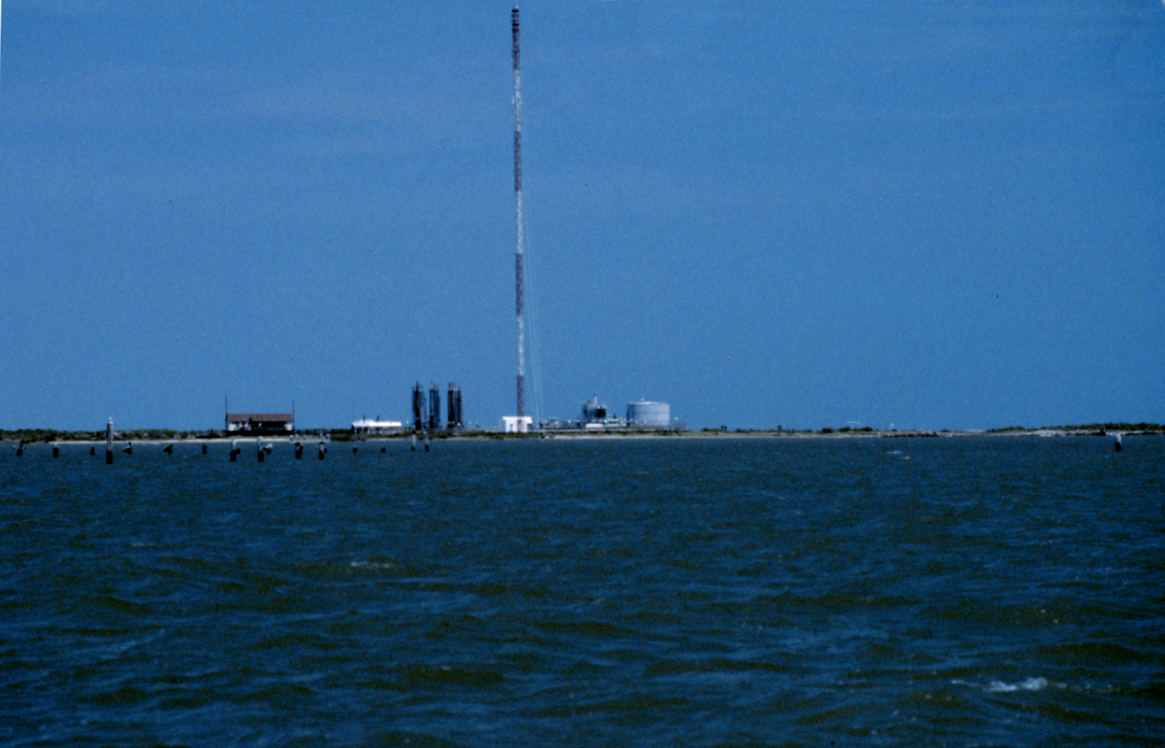 A view of the radio tower on the east end of East Timbalier Island