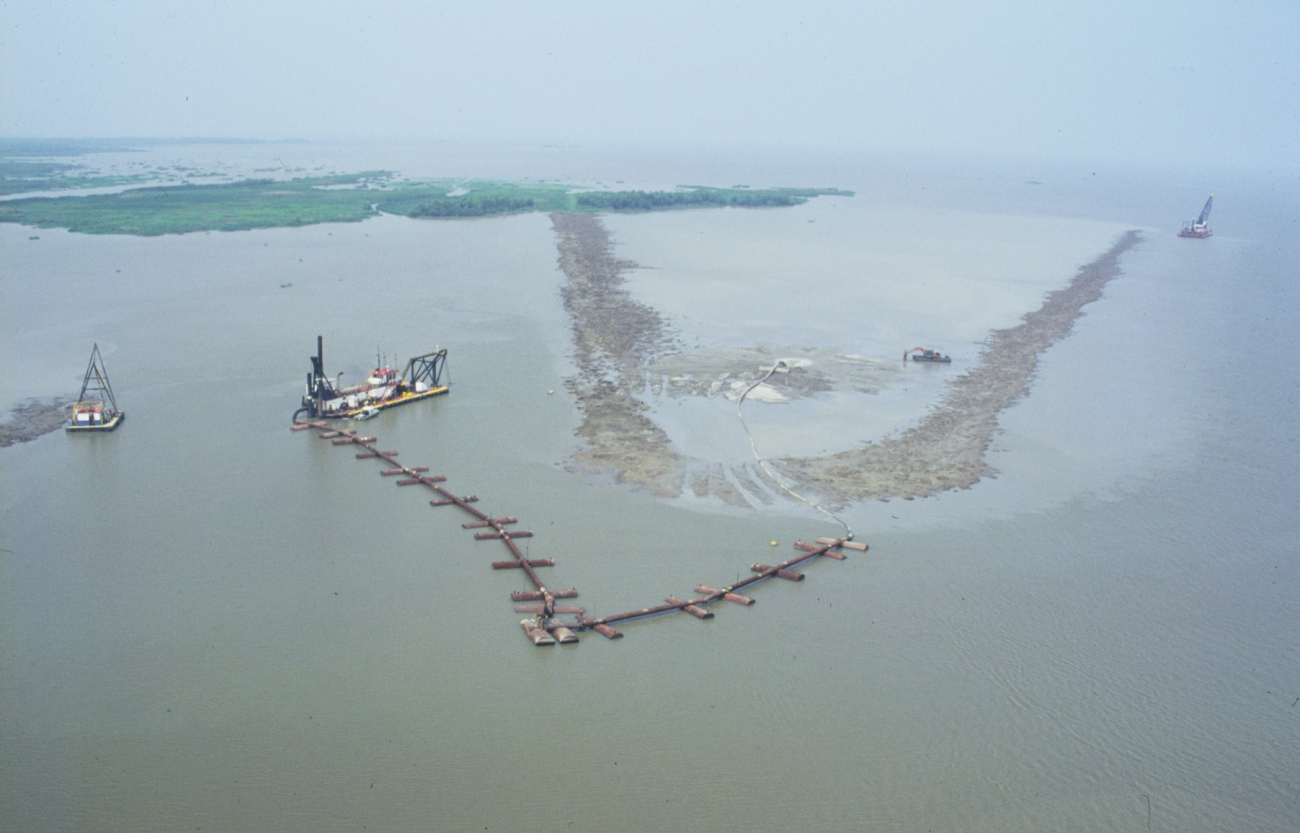 The dredging operation at Big Island
