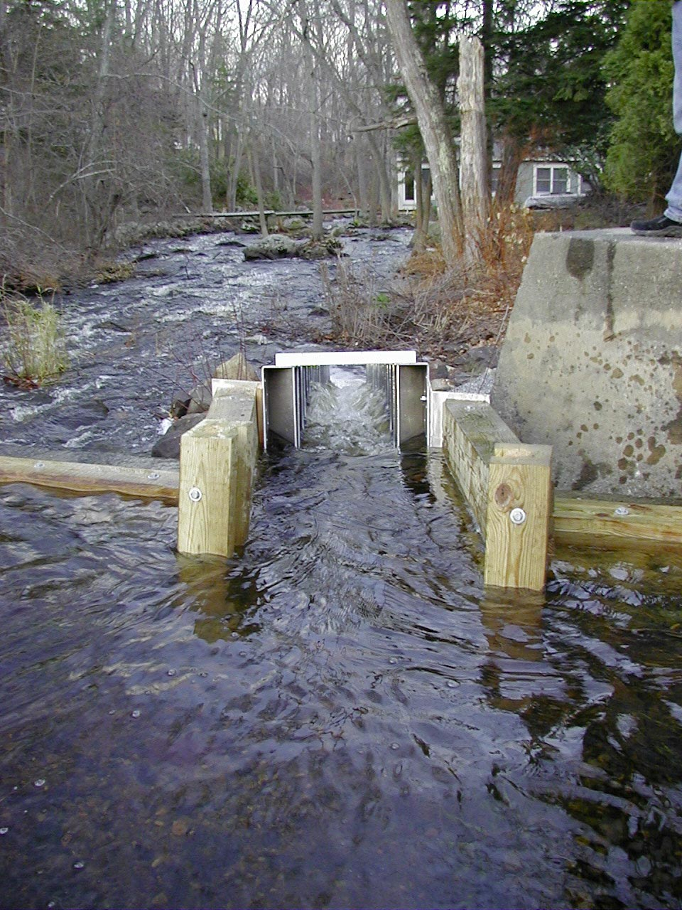Immediately after installation of the fishway, water rushes through the AlaskanSteep Pass