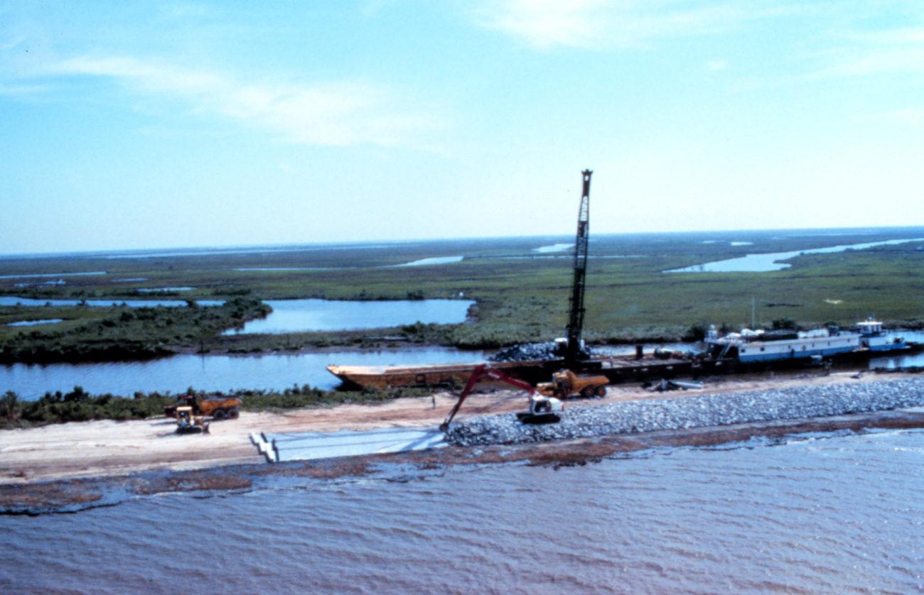An aerial view of the construction at area 1