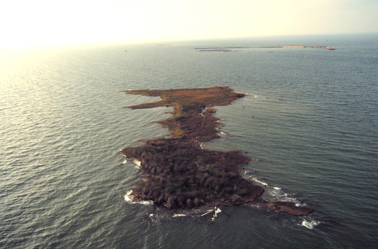 An aerial of Northpoint Island, part of the Poplar Island complex