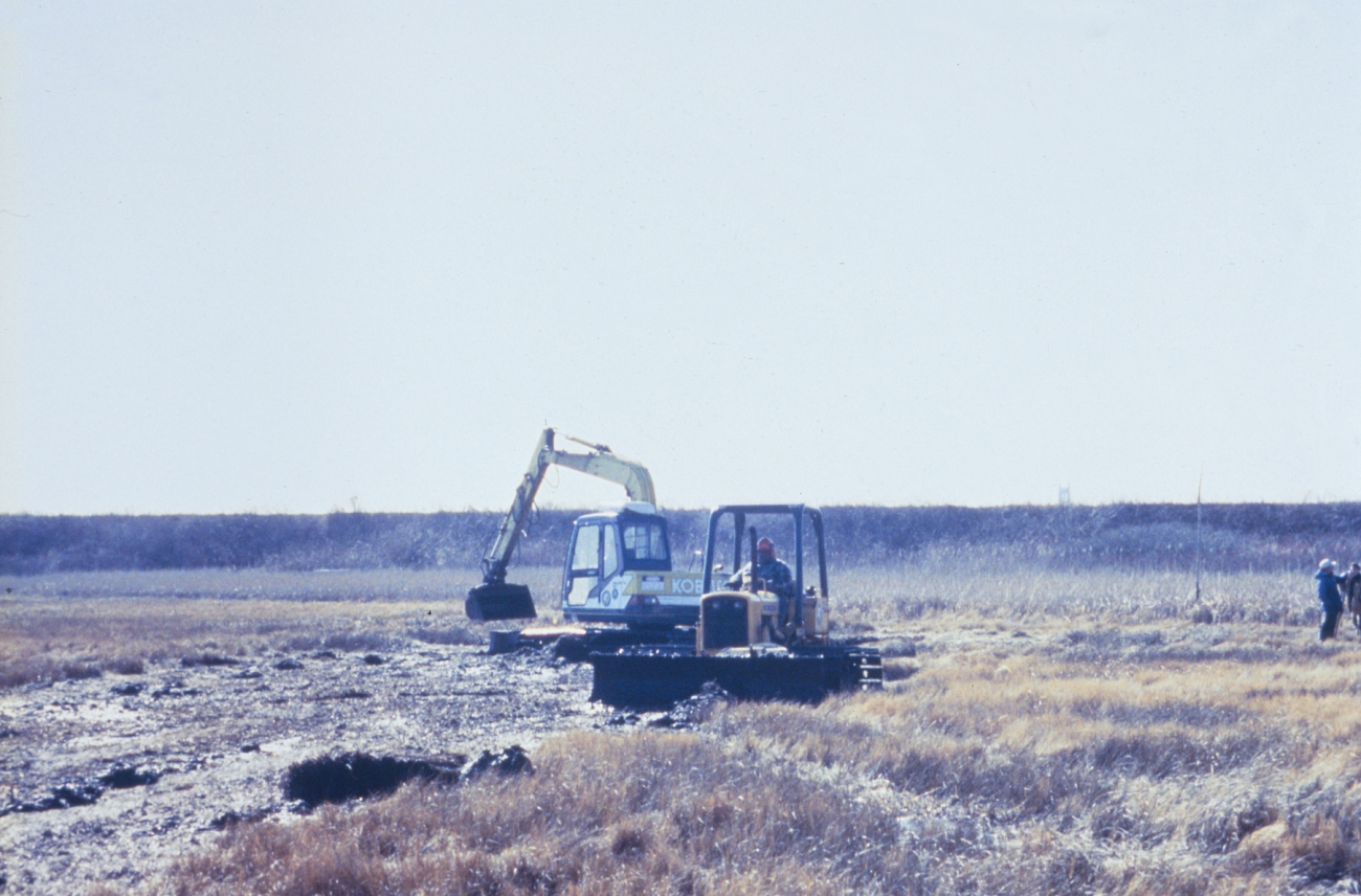Widening the marsh channels at Sachuest Point Marsh