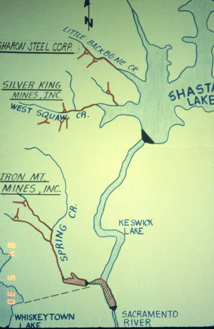 A map of the Iron Mountain Mine area