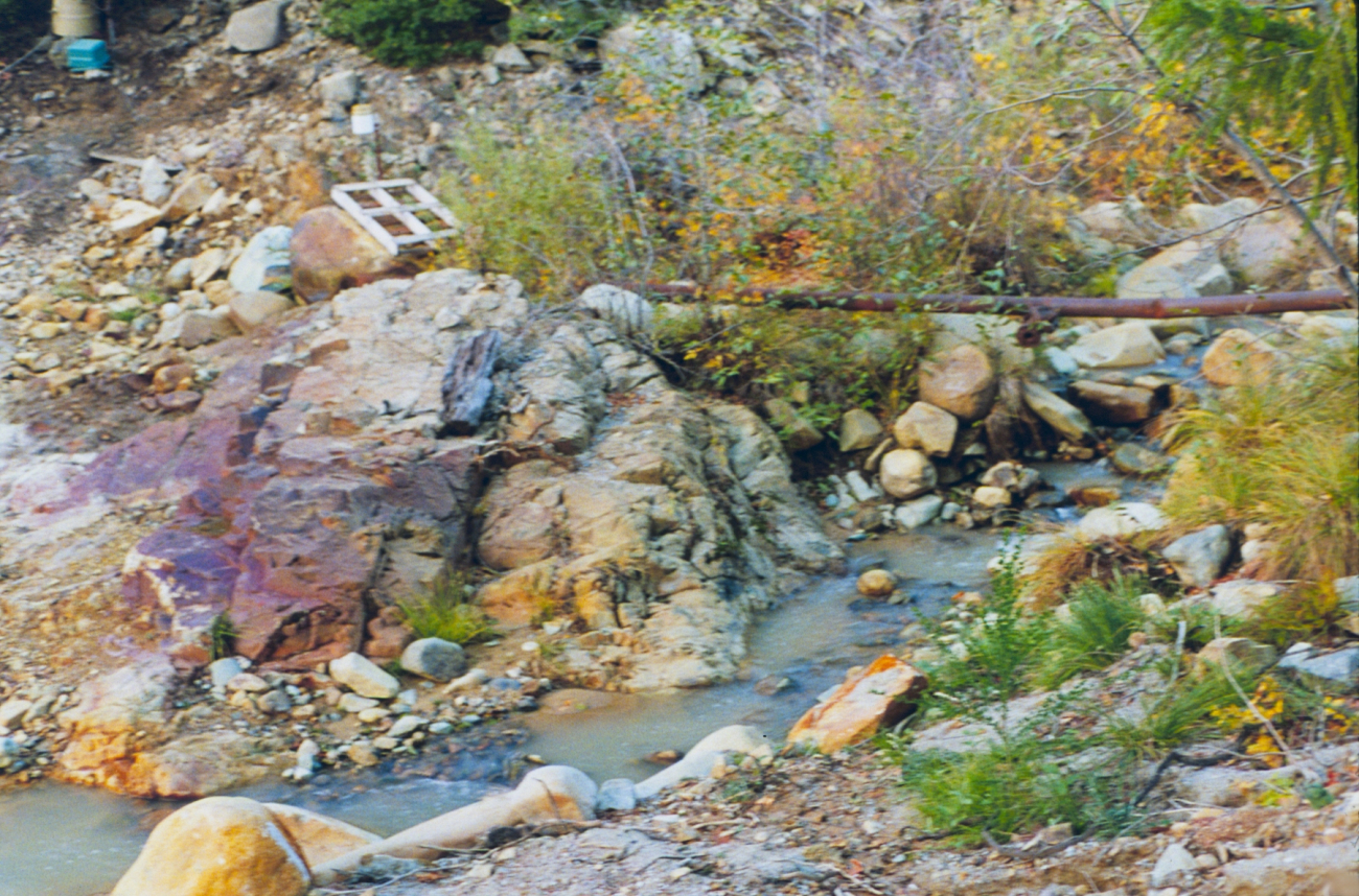 Spring Creek and Boulder Creek meet, note the change in riparian vegetation